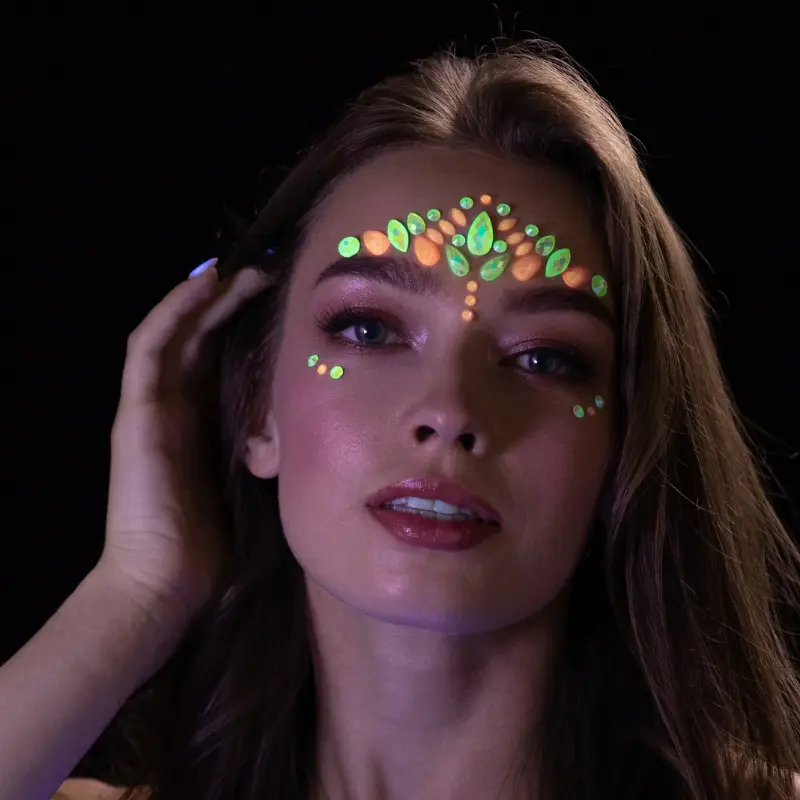 [SMIM46533] Bijoux de visage phosphorescent "Flamant rose"