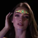 Bijoux de visage phosphorescent "Flamant rose" 