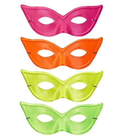 [WID03619] Fabric neon eye masks - 4 assorted colours
