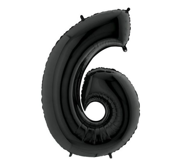 Chiffre 6 noir 86 cm