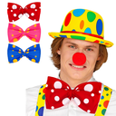 Maxi noeud papillon de clown - 3 couleurs ass.