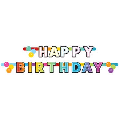 [FOL65826] Garland rainbow 'Happy Birthday'