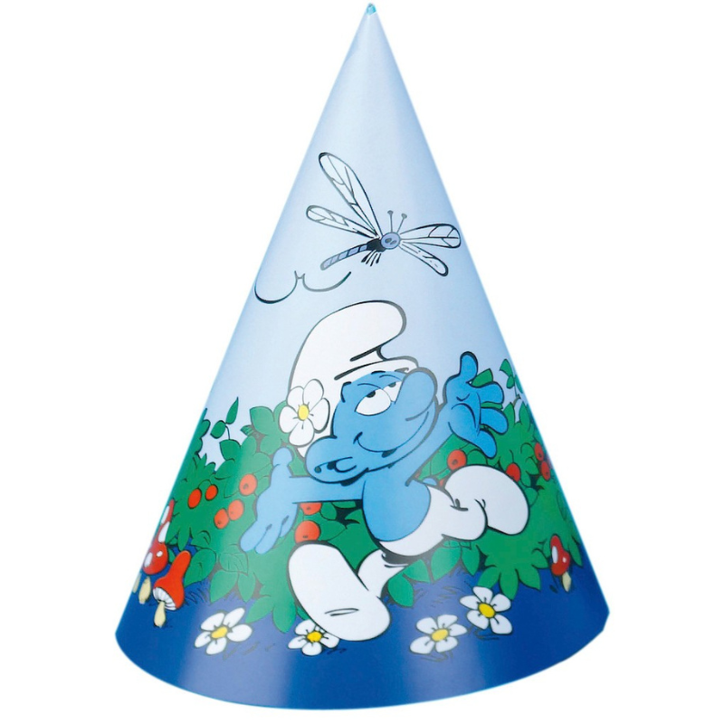 Lot de 6 chapeaux de fête - Schtroumpfs