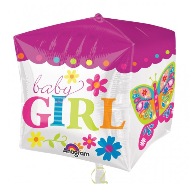 Ballon cube rose "Baby Girl" 