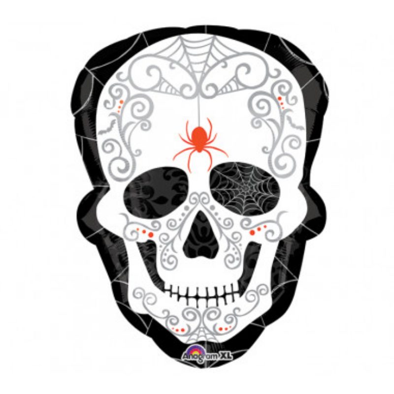 [AMS2903001] Skull Balloon - Black & Bones