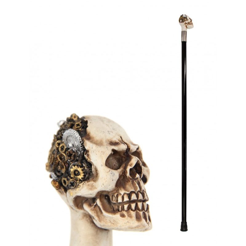 Steampunk-Metallstock Totenkopf