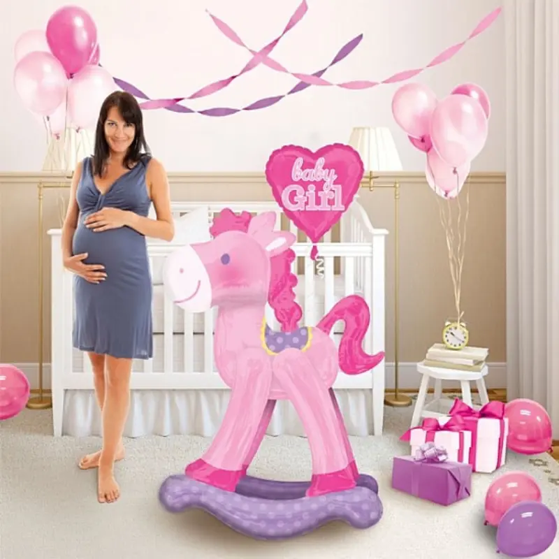 [AMS3161101] Ballon Air Walker Cheval à Bascule "Baby Girl"