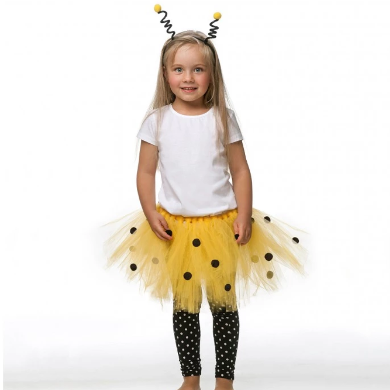 [PARTUTU2-2] Yellow Tutu with Black Polka Dots for Girls