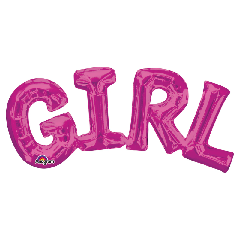 [AMS3309701] Ballon foil S/shape GIRL rose 55x25cm