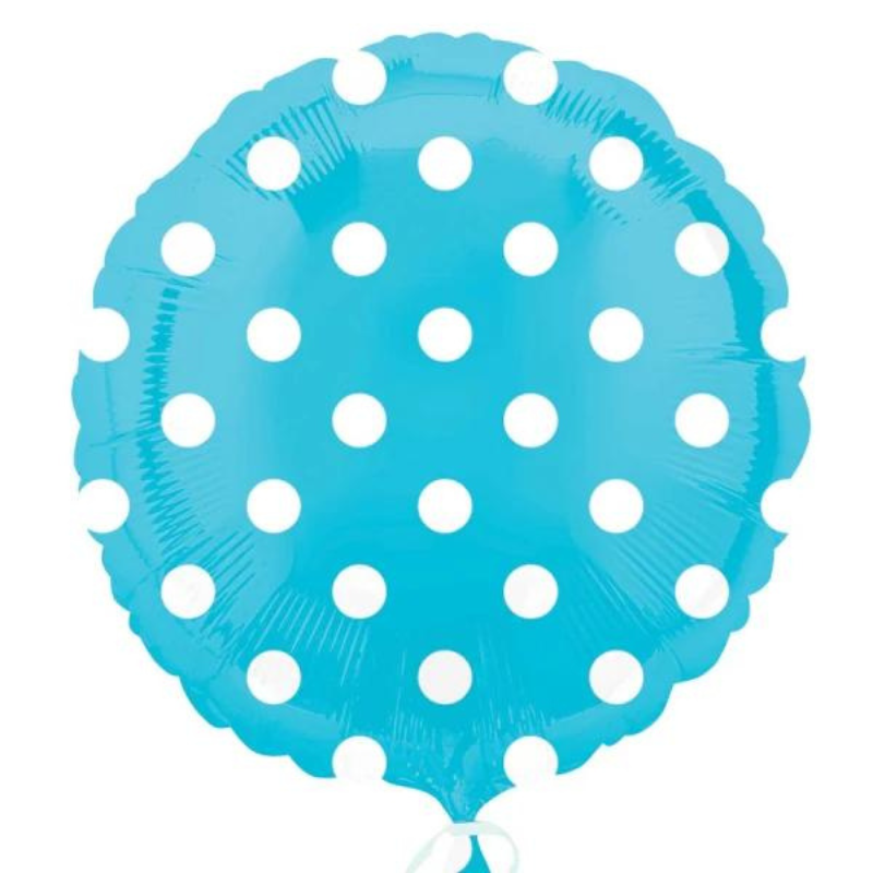 Round Balloon 18" Blue with White Dots