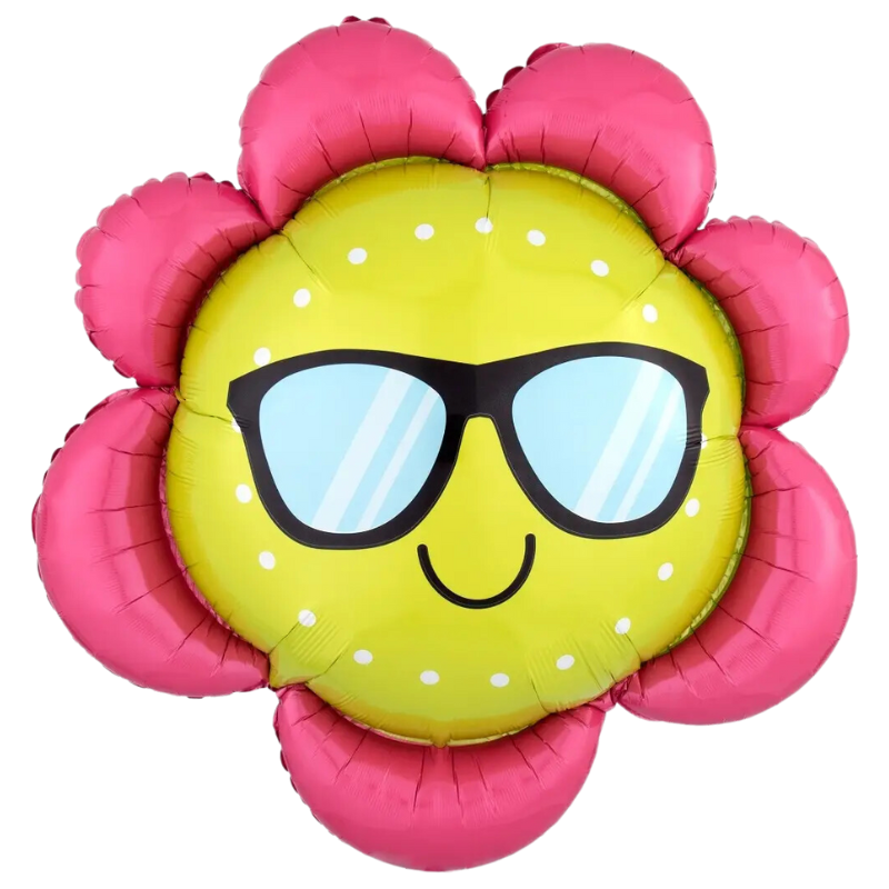 Ballon fleur avec lunettes de soleil 