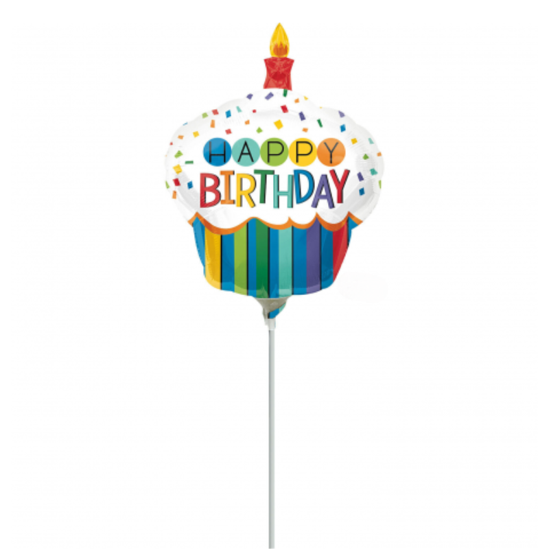 Ballon tige Cupcake Happy Birthday