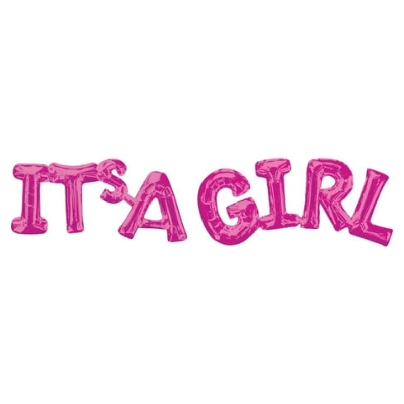 [AMS3585701] 2 BALLONS FOIL SUPERSHAPE IT'S A GIRL 43 cm