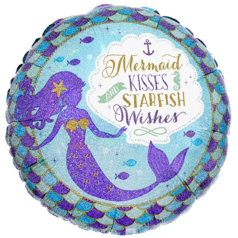 Ballon alu sirène bleu et violet