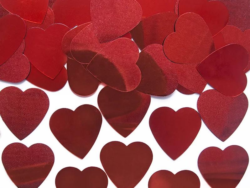 Confettis Coeurs Rouges 25 mm - 10g