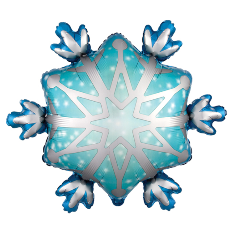 Ballon S/shape "Satin Snowflake" 68 x 60 cm