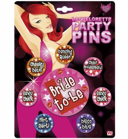 [WID8860T] Set of 8 "Bachelorette Party" Brooches