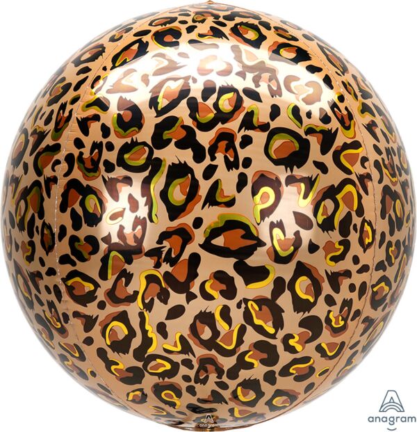 [AMS4210901] Leopard print foil sphere balloon 40 cm