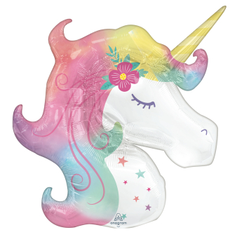 Ballon S/Shape Licorne Enchantée 83 x 73 cm