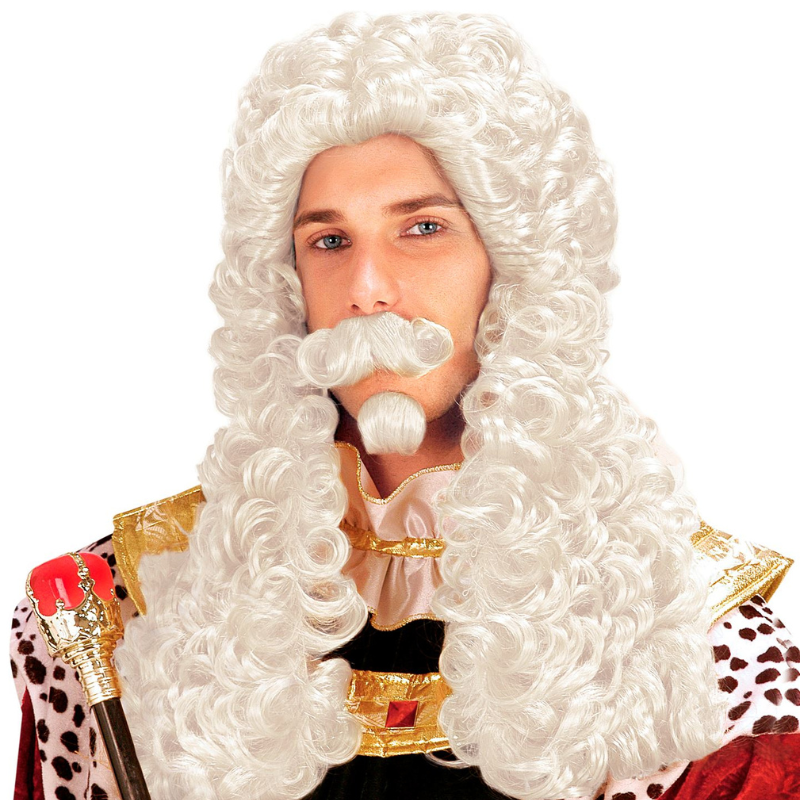Perruque François 1er / Juge / Mousquetaires avec moustache et barbiche