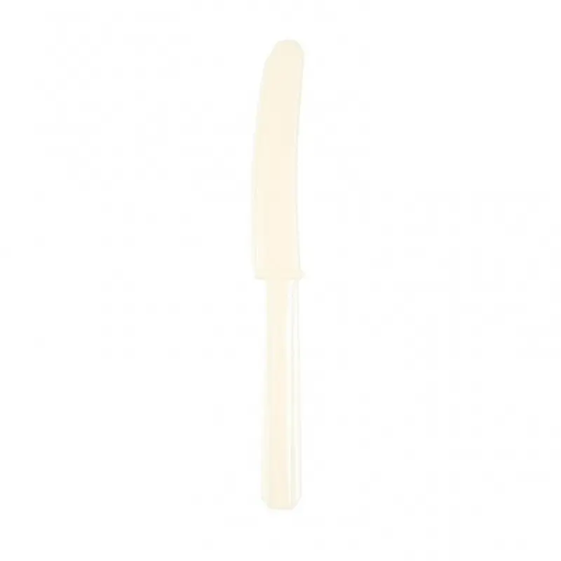 10 couteaux couleur crème en plastique 