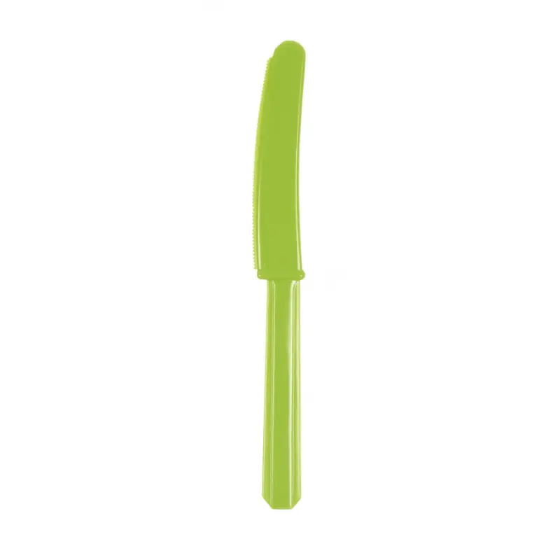 10 couteaux en plastique vert kiwi 