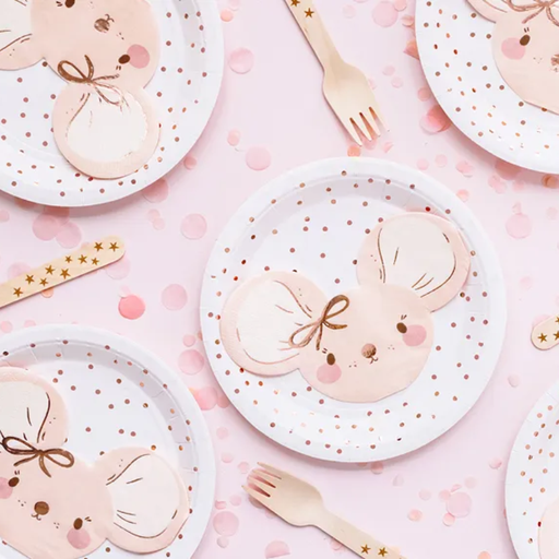 20 Serviettes Souris rose