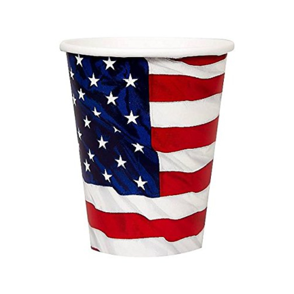 8 Gobelets USA en papier 266ml