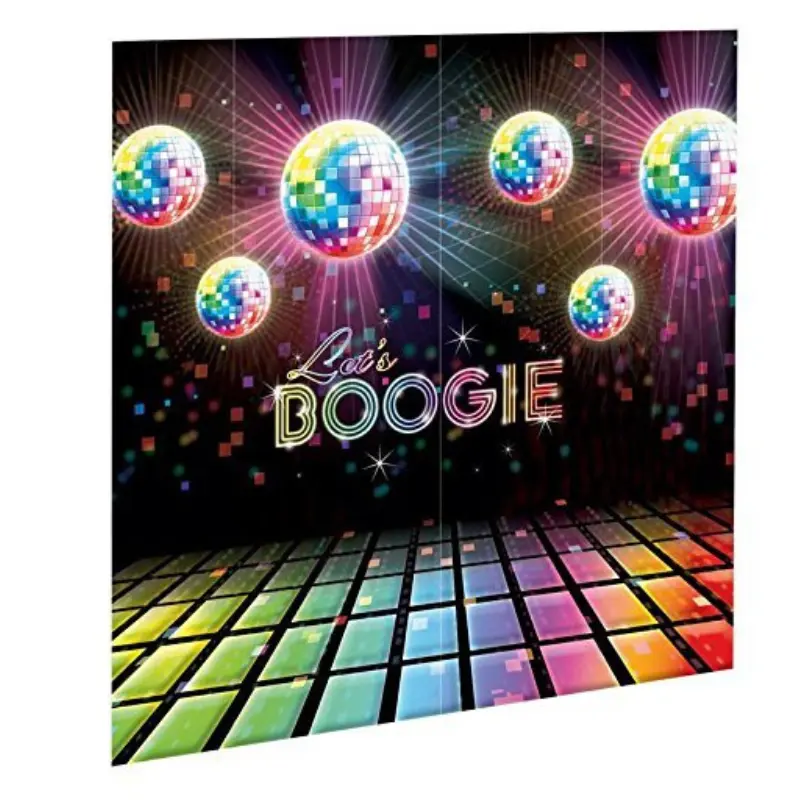 [AMS671222] 2 Riesen-Wanddekorationen Disco Fever 80's