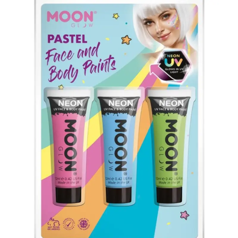 Maquillage face et body painting pastel UV