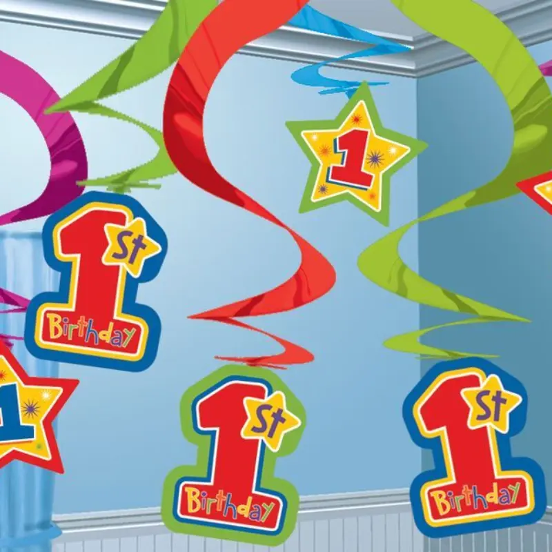 [AMS679200] 15 Hanging Decorations - 1st Birthday