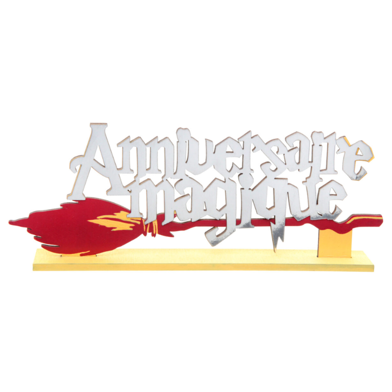 [SAN7596] Broom Table Decoration "Magic Birthday" - Harry Potter