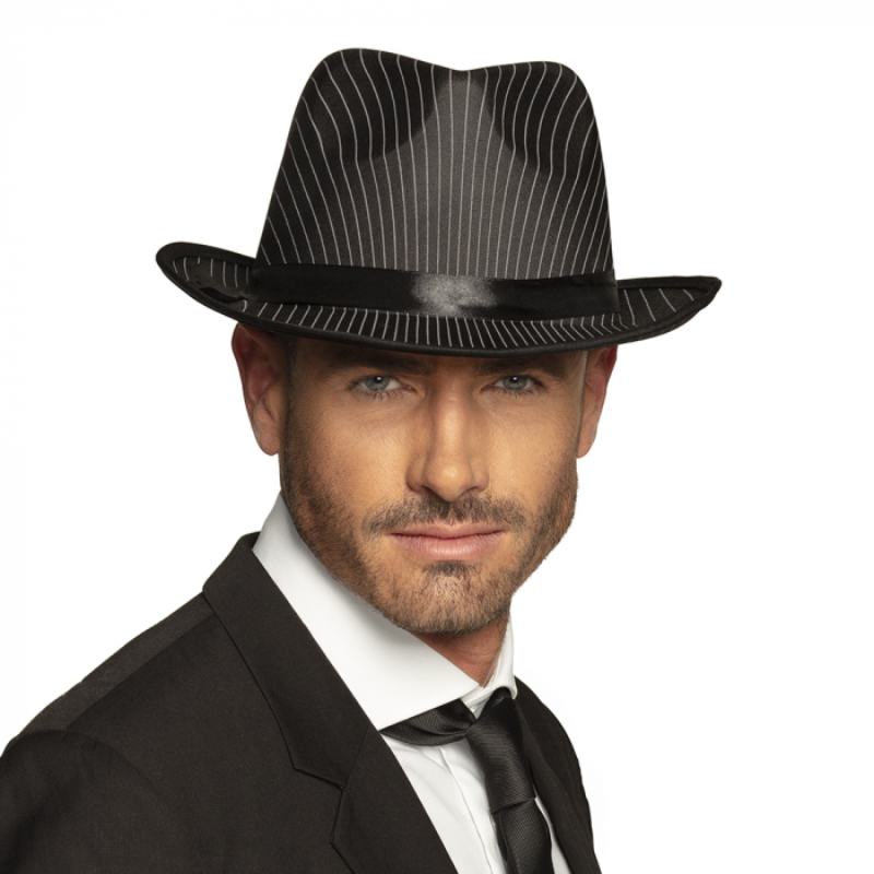 [BOL04109] Chapeau Borsalino noir rayé blanc