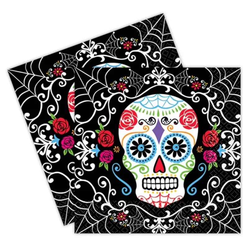 [AMS9902247] 20 Day of the Dead Napkins 33x33cm