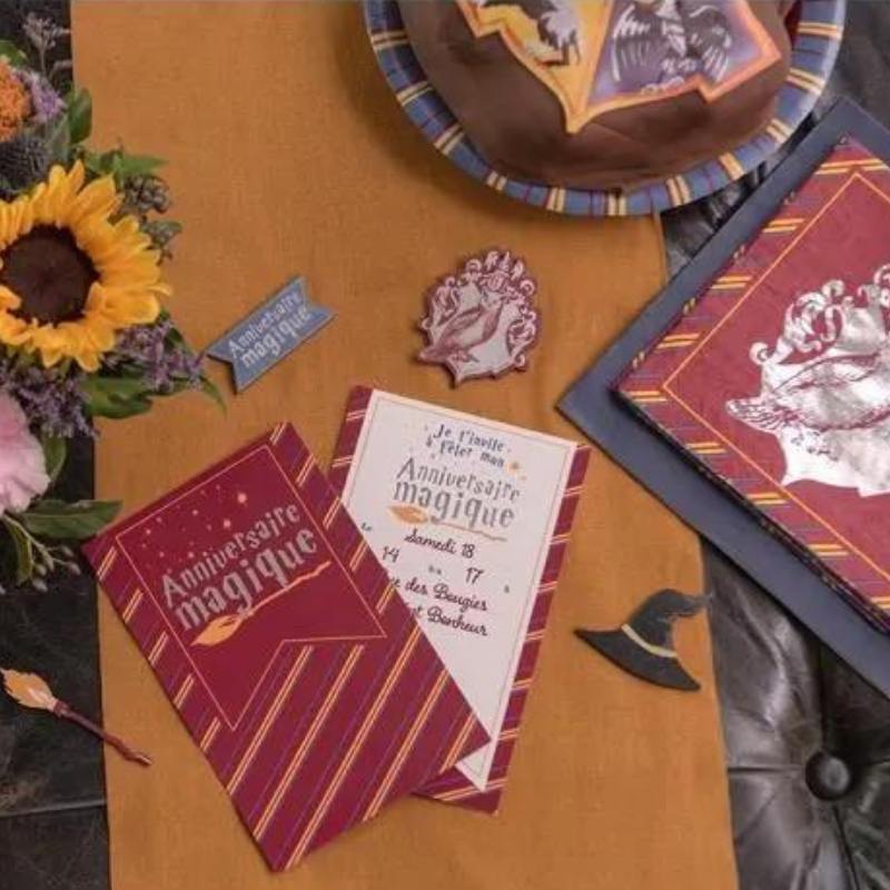 6 Invitations "Anniversaire magique" - Harry Potter