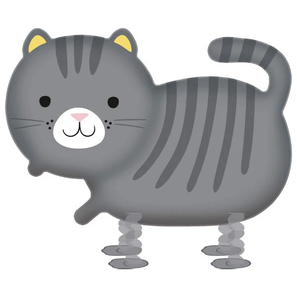 [AMS9907273] Walking Ballon Chat Gris 52 x 75 cm