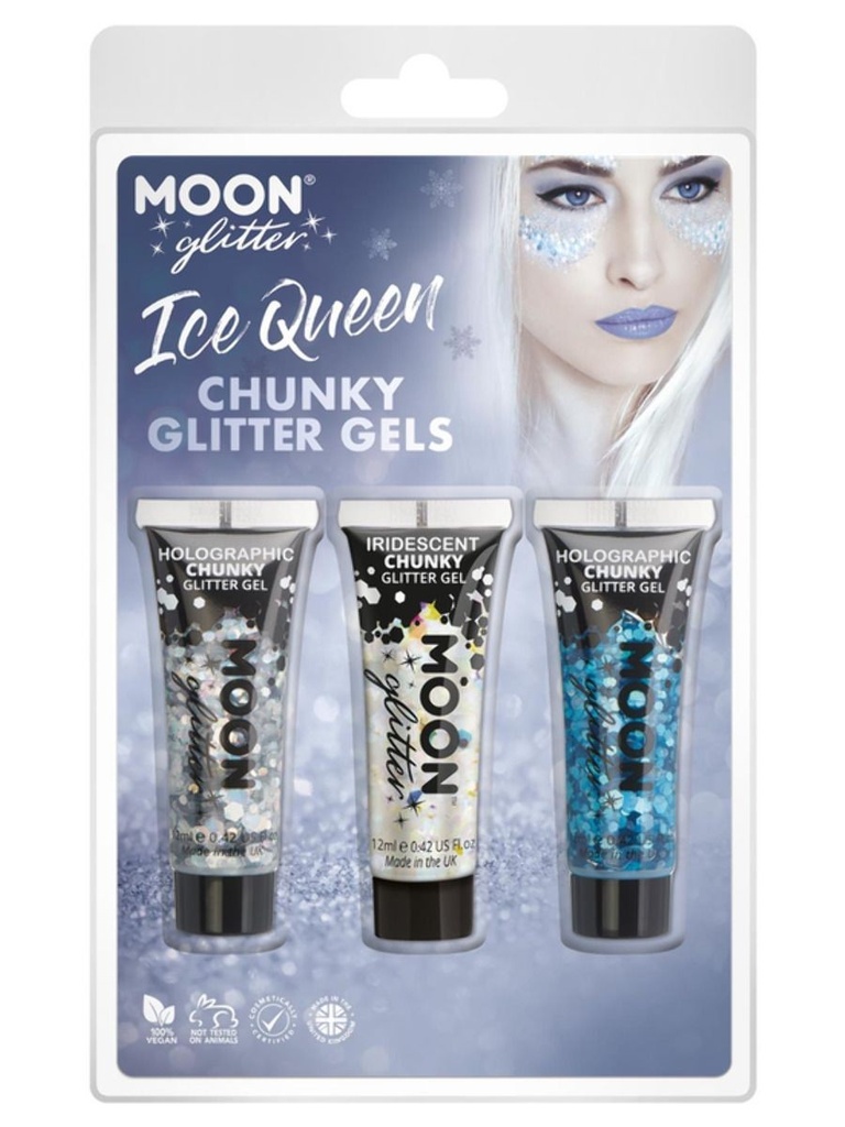 Lot de 3 gels paillettes Ice Queen - Moon Glitter 
