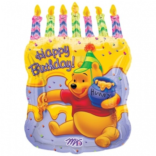 [AMS6161201] Ballon 'Happy Birthday' Winnie l'ourson