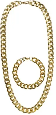 set bijoux gangster/rapper ( collier chaine + bracelet)