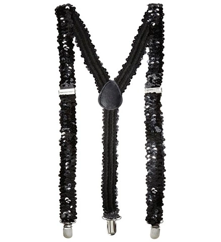 [WID8158R] Black Glitter Braces