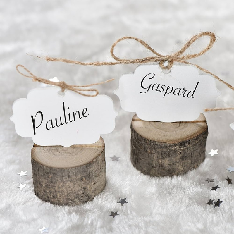 9 Marque-places rondins de bois