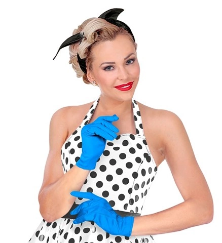 [WID1465B] Blue Cotton Gloves 22 cm