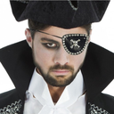 Cache oeil tête de mort avec strass