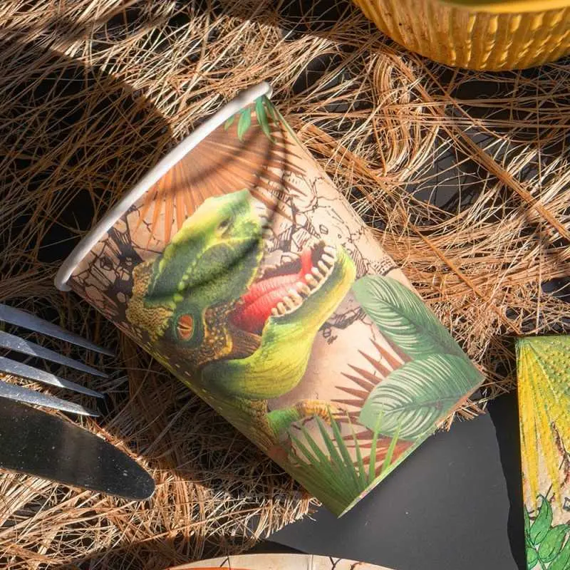 [SAN7286] 10 Gobelet dinosaure en carton