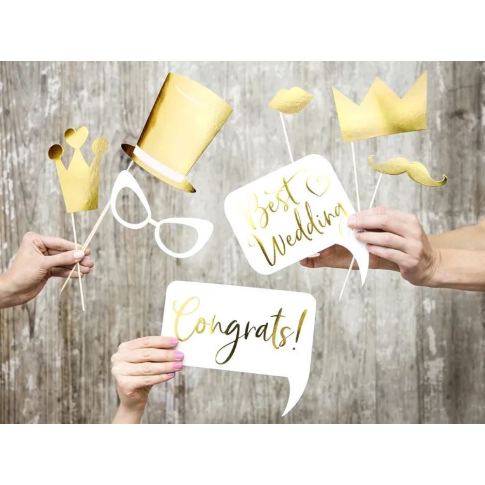 Accessoires photobooth mariage or