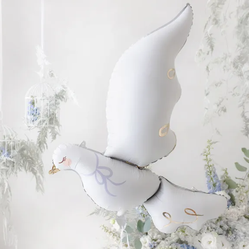 [PARFB131] Ballon Colombe blanche et or