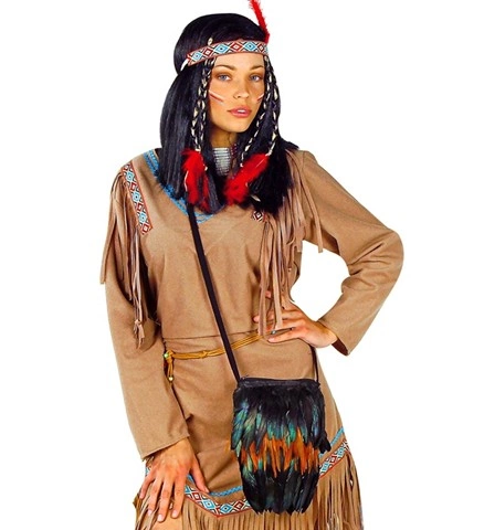[WID6998B] Tasche im Indianer-Stil mit Feder