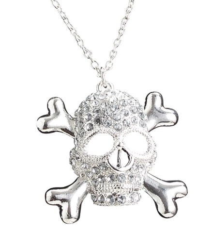 [WID7515S] Totenkopf-Kette mit Strass