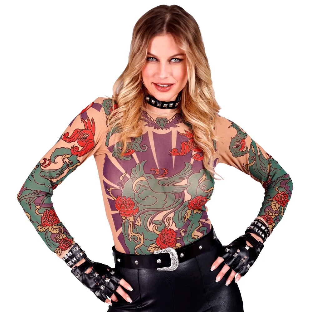 [WID7123A] T-shirt faux tatouages old school pour femme