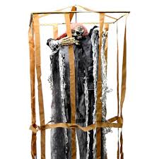 [APT1000115] Squelette habillé dans cage son mouvement lumière 90 cm